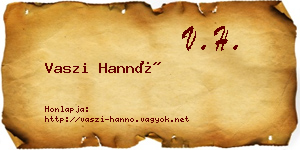 Vaszi Hannó névjegykártya